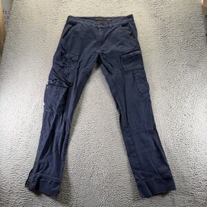 Vintage Rocawear Pant Mens 32x34 Blue Cotton Cargo Straight Leg Utility Workwear